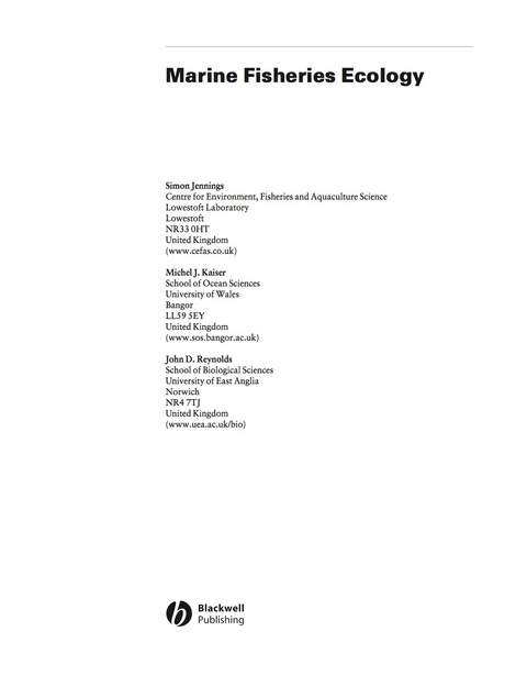 Marine Fisheries Ecology